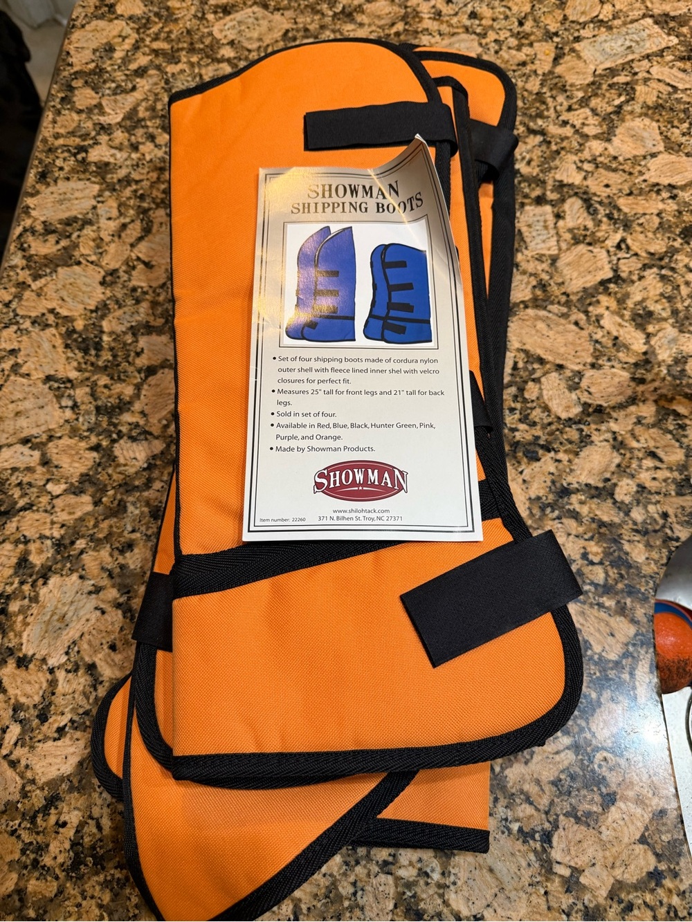 Showman Orange Shipping Boots for horse NEW ! 4 count for trailering